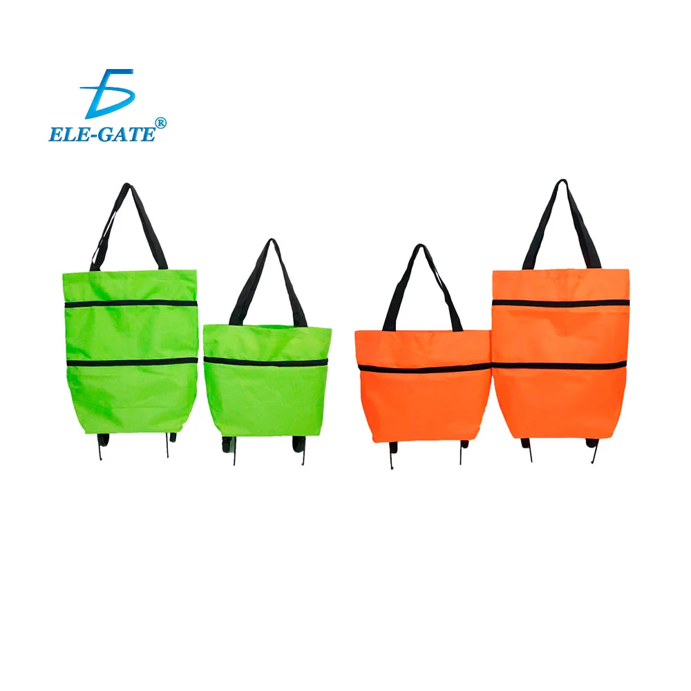 Carrito de compras 2 en 1, bolsa plegable con ruedas, variedad de colores / hog.303