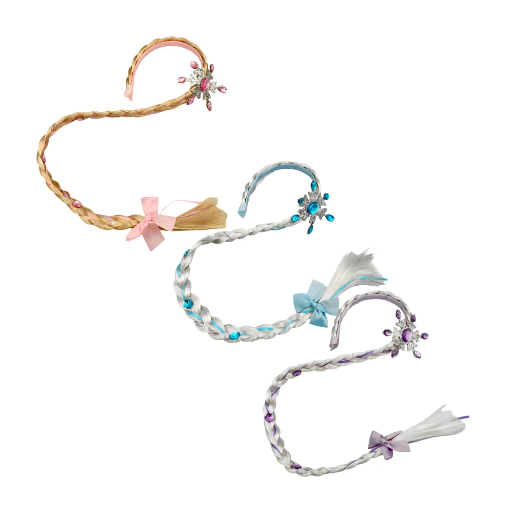 1pza Diadema decorativa con diseño de copo diamantado y extensión trenzada con moño y listón, variedad de colores / hr-01 / diadema trenza