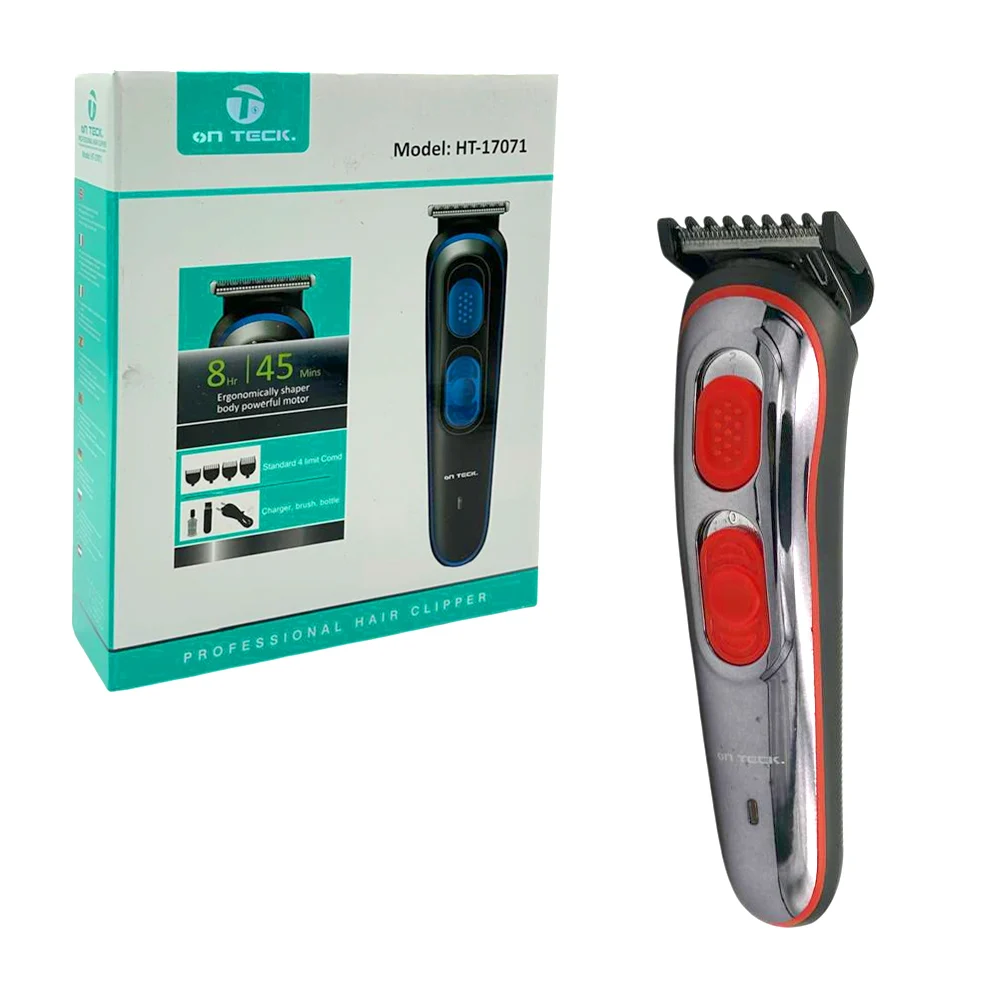Rasuradora profesional recargable on teck con 3 velocidades + 4 cabezales intercambiables para cortar el cabello / ht-17071