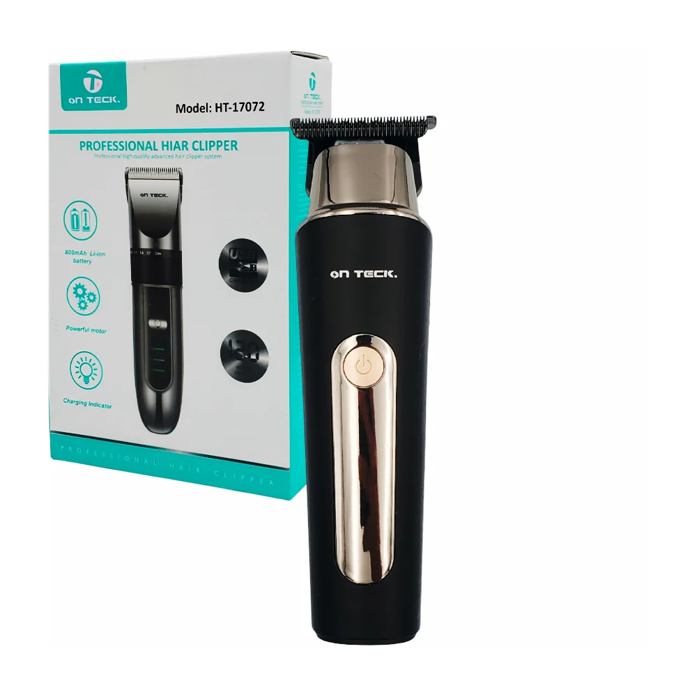 Rasuradora profesional on teck con indicador de batería + 3 cabezales intercambiables para cortar el cabello / ht-17075