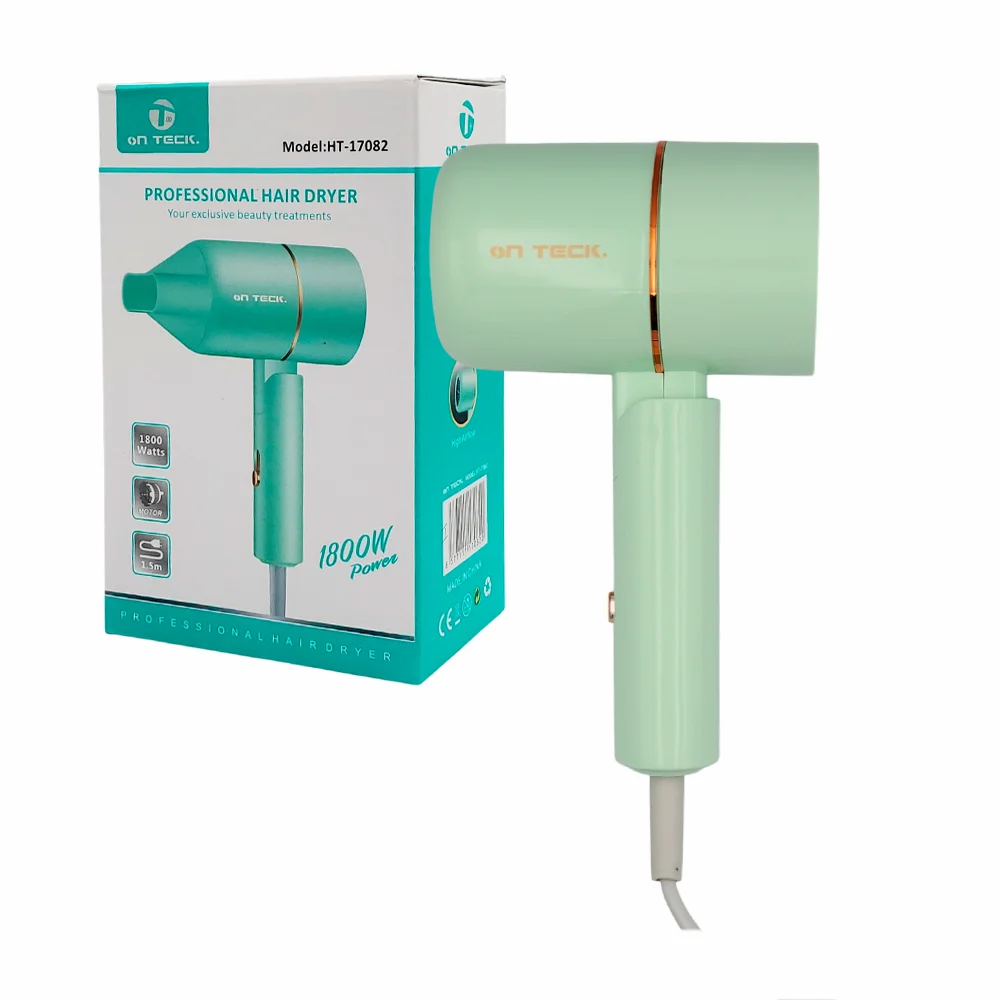 Secadora eléctrica plegable on teck con 2 velocidades y boquilla moldeadora para el cabello, 1800w / ht-17082