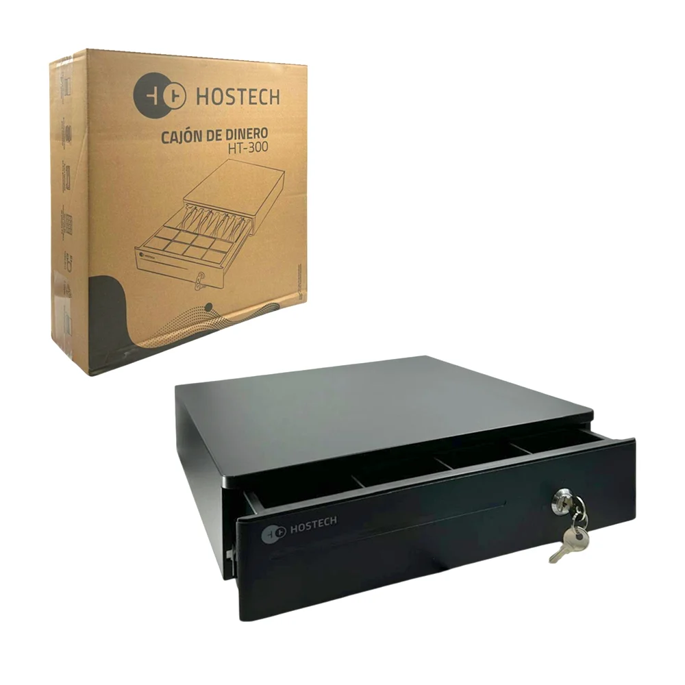 Cajón gaveta metalica con llave, para computadora, con compartimiento para billetes y monedas / ht-300