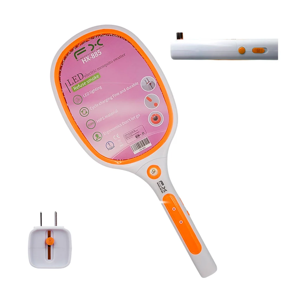 Raqueta eléctrica mata mosquitos con linterna / hx-885