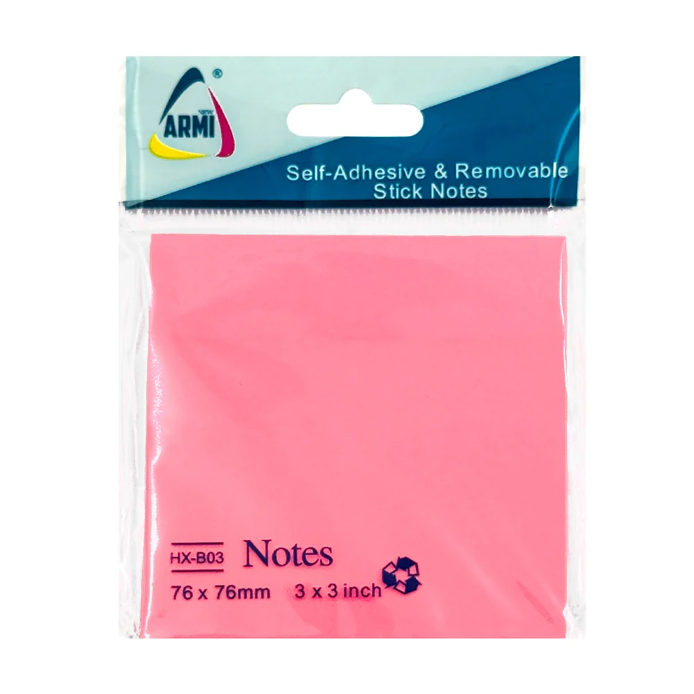 Paquete con notas adhesivas / post it armi, variedad de colores, 76x76mm