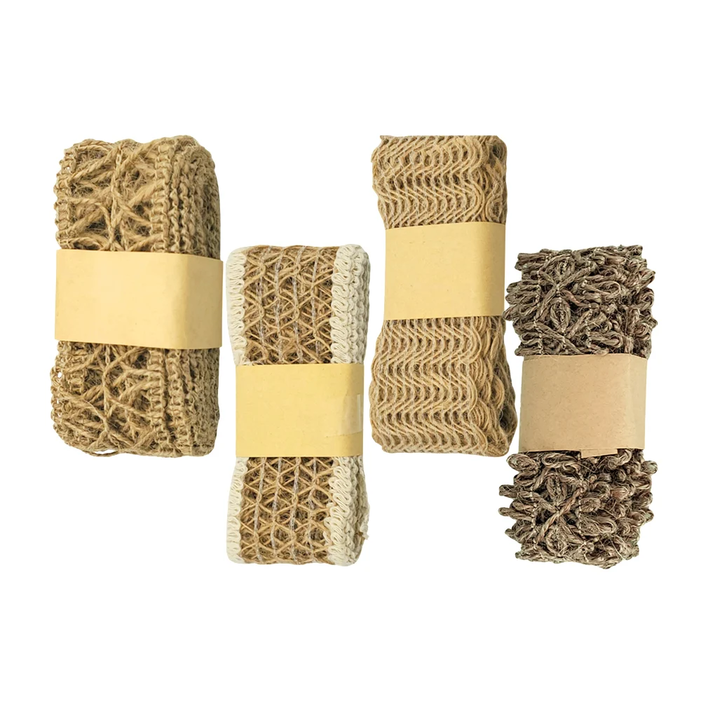 1pza rollo de tela tipo cuerda arpillera de encaje para manualidades, variedad de diseños / hz-211 / 021103