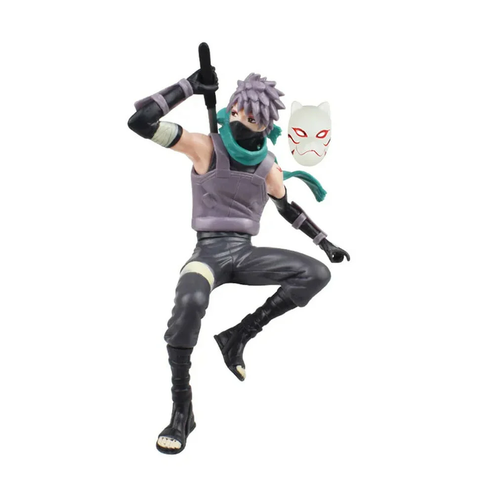 Figura coleccionable de kakashi hatake con espada y mascara 17cm / hz-36