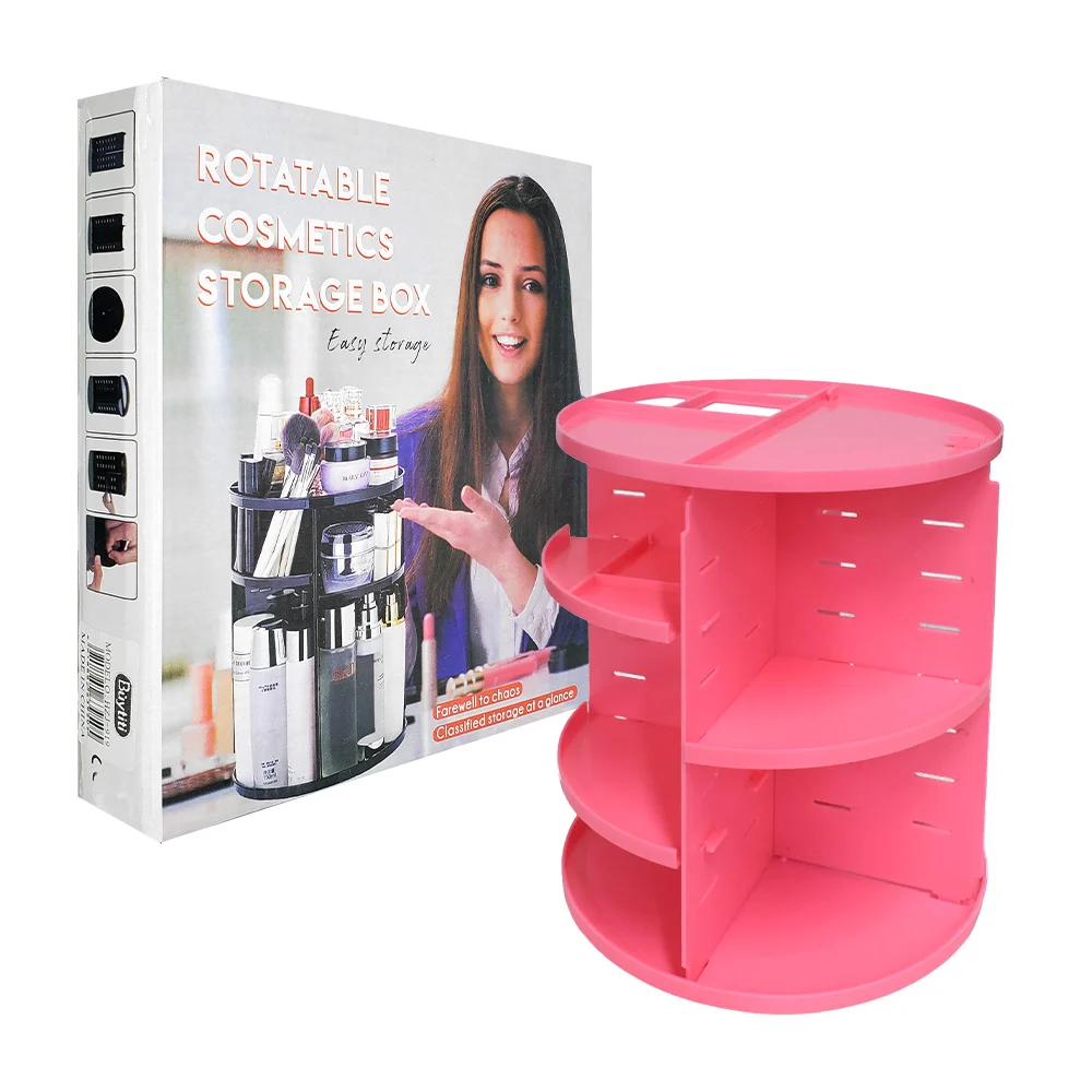 Organizador de cosméticos giratorio 360 grados con 4 repisas ajustables, variedad de colores / hzj-919