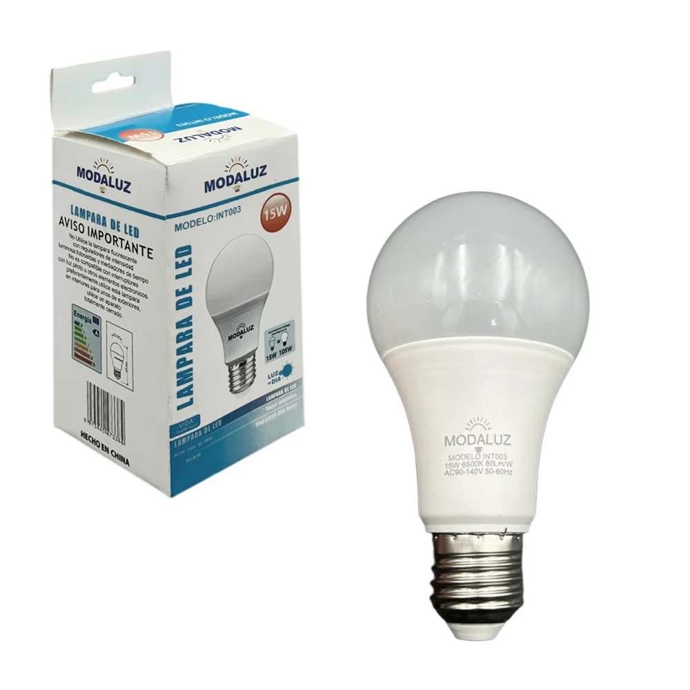 Foco bombilla led ahorrador modaluz de luz fría con consumo de 15w / int003