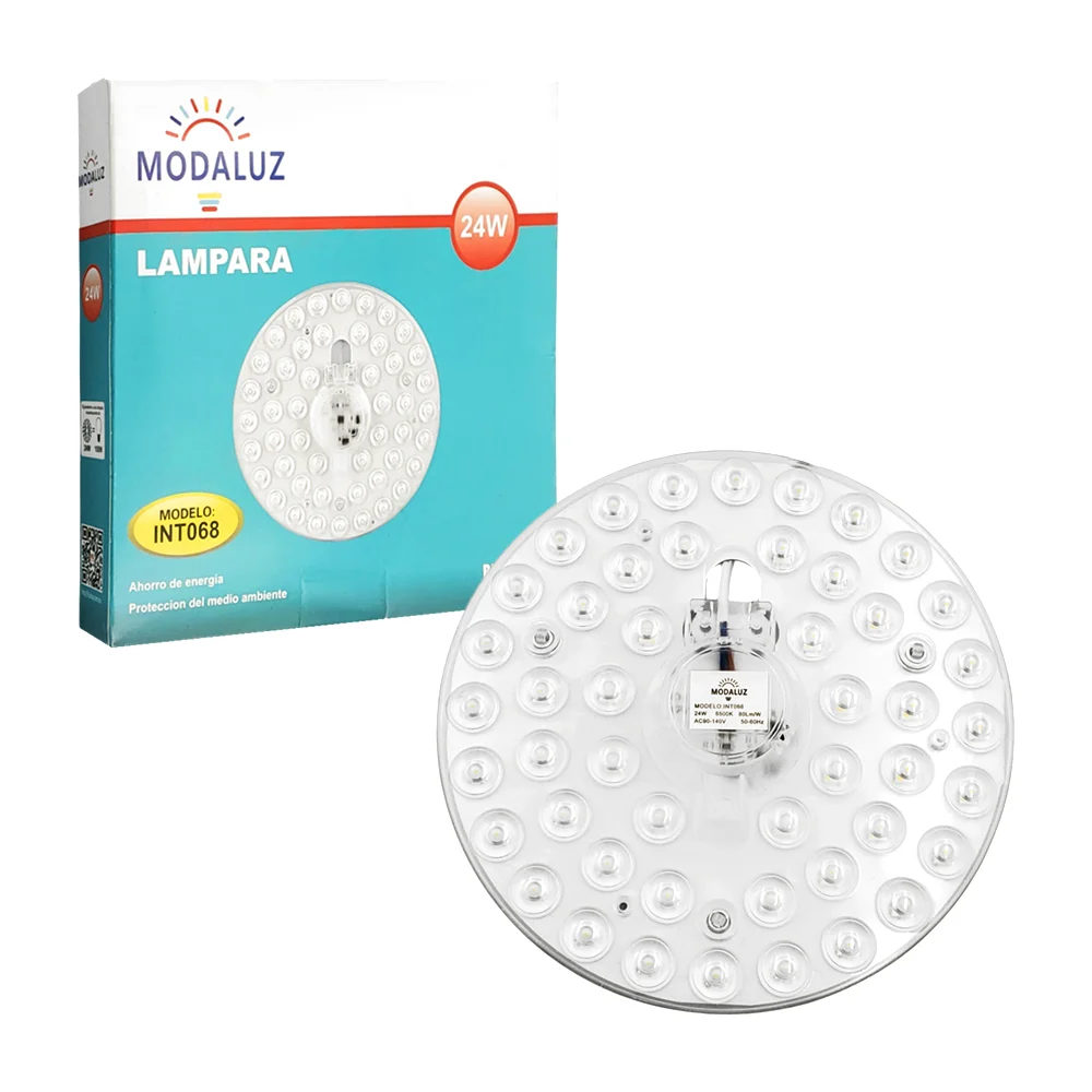 1pza Lámpara LED montable tipo plafón, redonda, con luz blanca ahorradora, variedad de usos / modaluz / int068