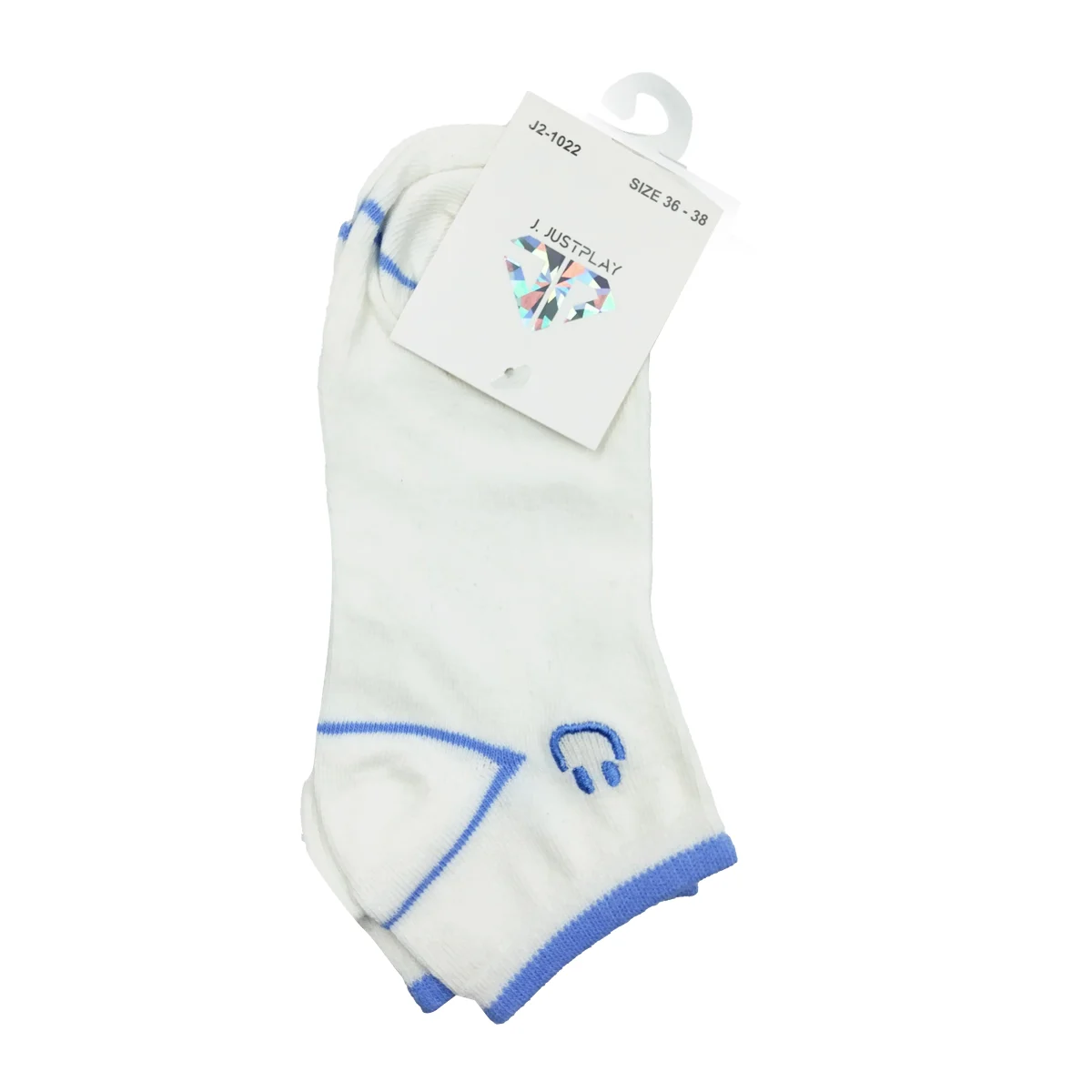 Par de calcetines elásticos de tela con estampado carita feliz talla 36-38 y 39-41, variedad de modelos / justplay / j2-1022