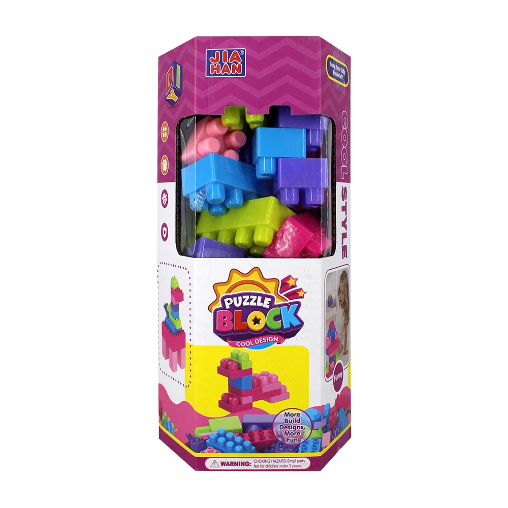 Paquete con 25 bloques de plástico para armar, variedad de formas y colores / puzzle block