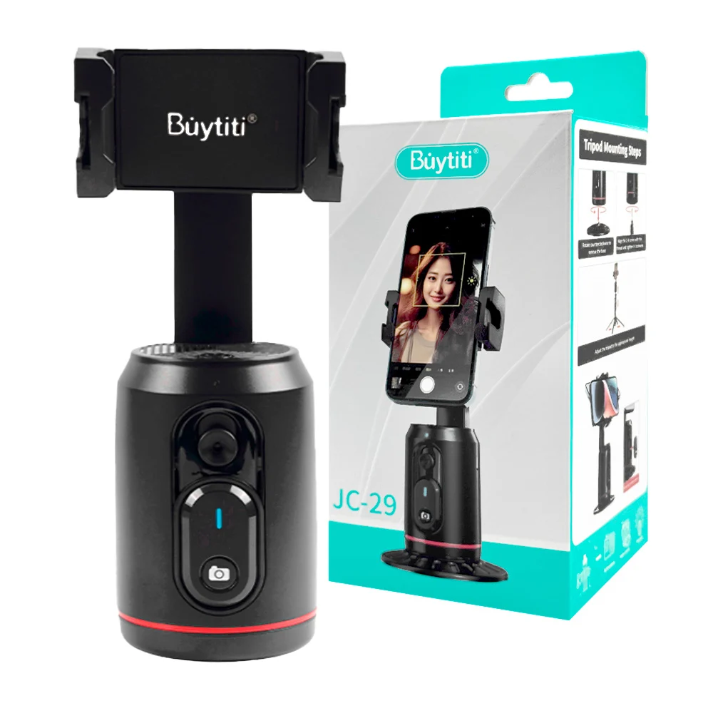 Soporte para celular con función de seguimiento facial automático, rotación de 360, control remoto y carga tipo c / jc-29