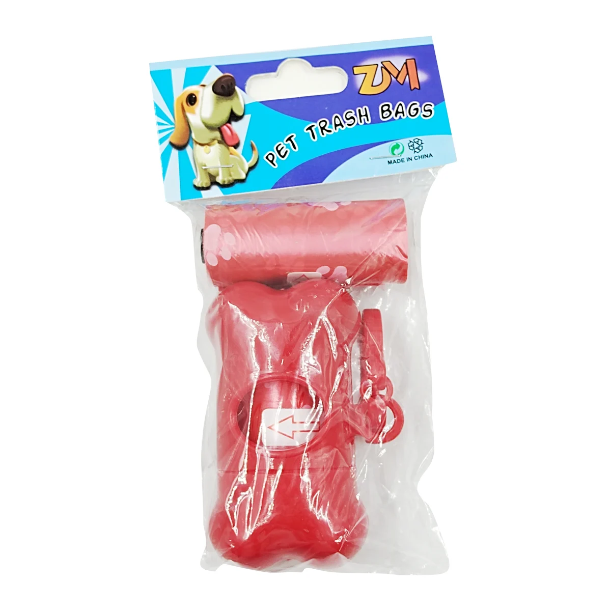 Llavero dispensador pequeño en forma de hueso + 2 rollos de bolsas sanitarias desechables para heces de mascota, variedad de colores / pet trash bags