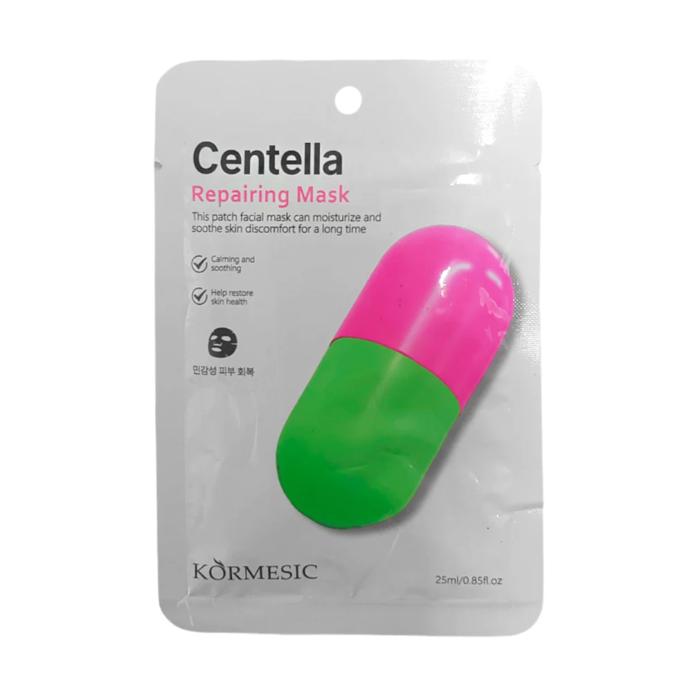 Mascarilla facial reparadora kormesic con efecto calmante y relajante + extracto de centella, 25ml / kmc27399