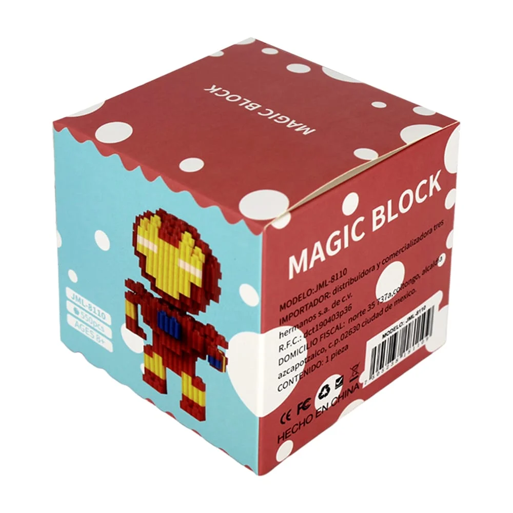 Juguete armable de mini bloques duz magic block de 550 piezas para armar figura en forma de iron man / 6034 / Hyt6644 / jml-8110