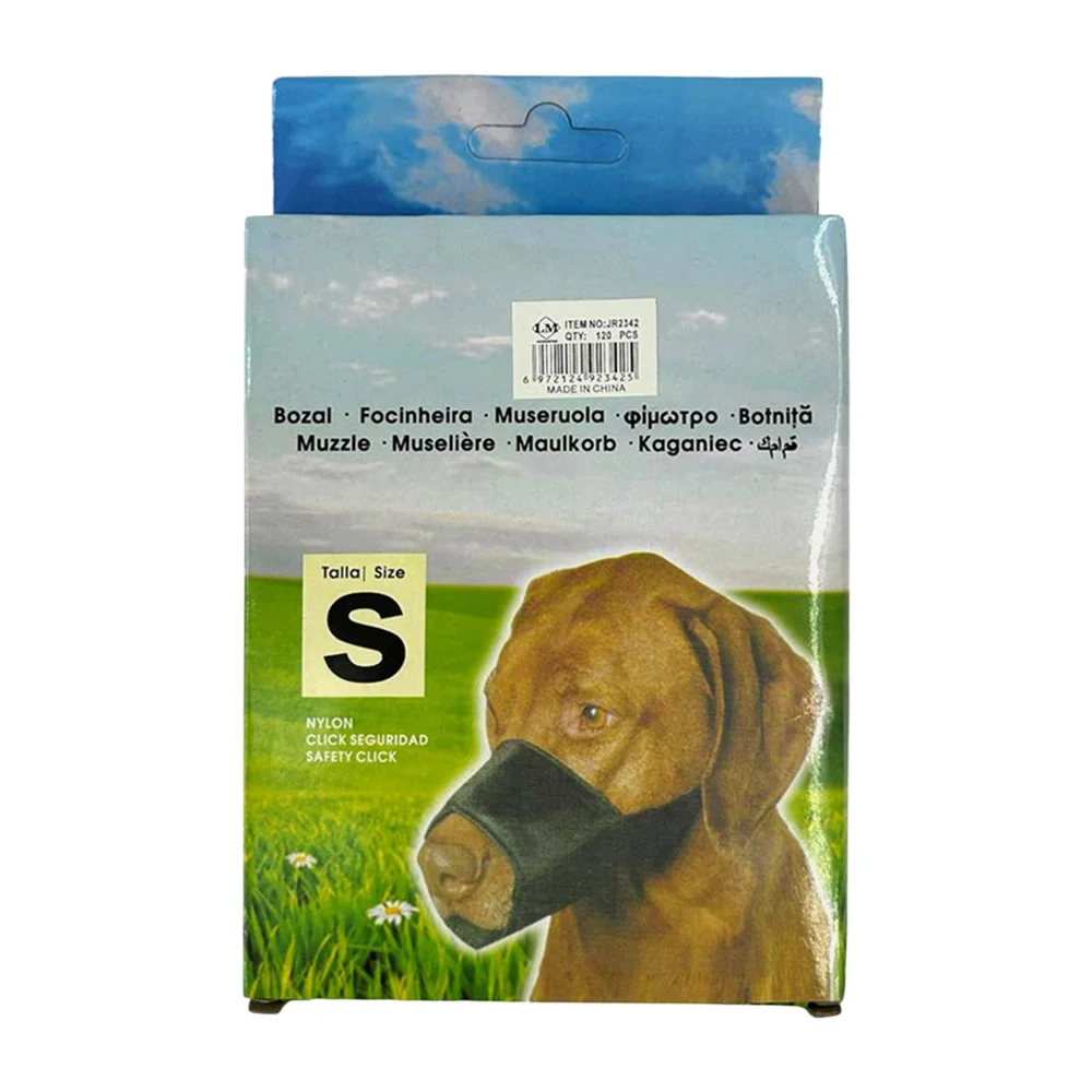 Bozal ajustable de tela tipo malla color negro talla s para perros / 2342