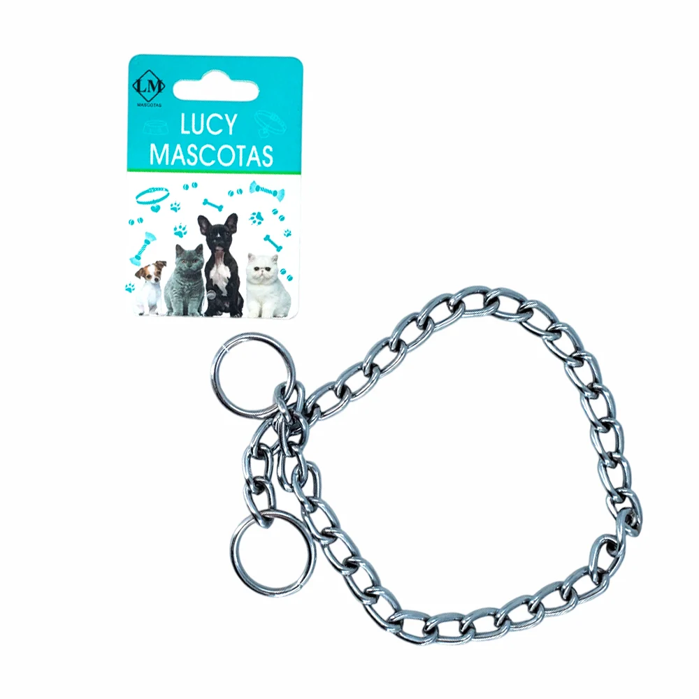 1pza Collar cadena delgada de hierro para mascotas, 45cm / lucy mascotas / 2409