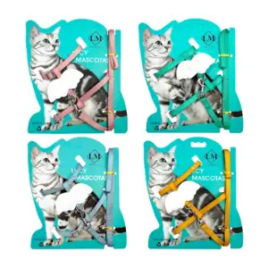 Pechera ajustable + correa de tela para mascotas con decoración de al…