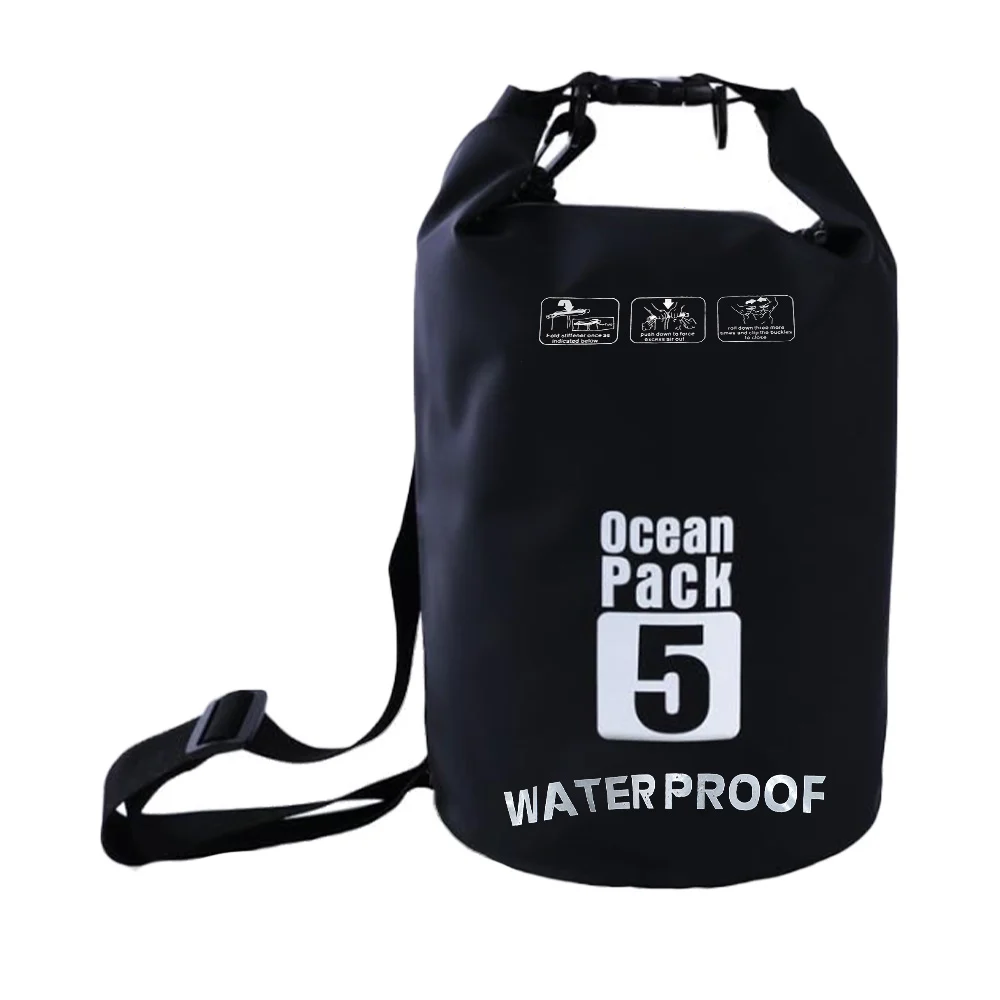 Bolsa impermeable multifuncional ocean pack con capacidad de 5 litros, variedad de colores