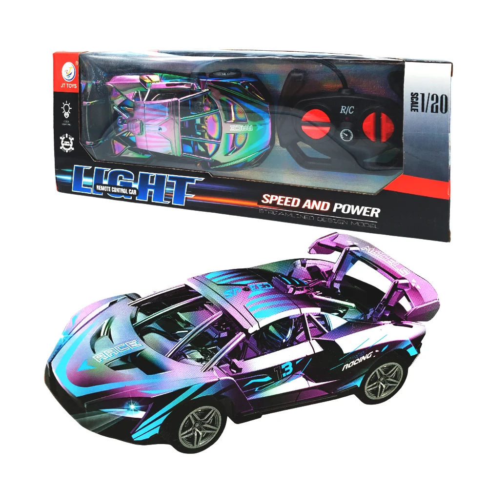 Carro deportivo tornasol a control remoto y con luces led / jt toys / speed and power / x-840-8