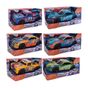 Carro de fricción con diseño estampado de carreras, luz y sonido, var…
