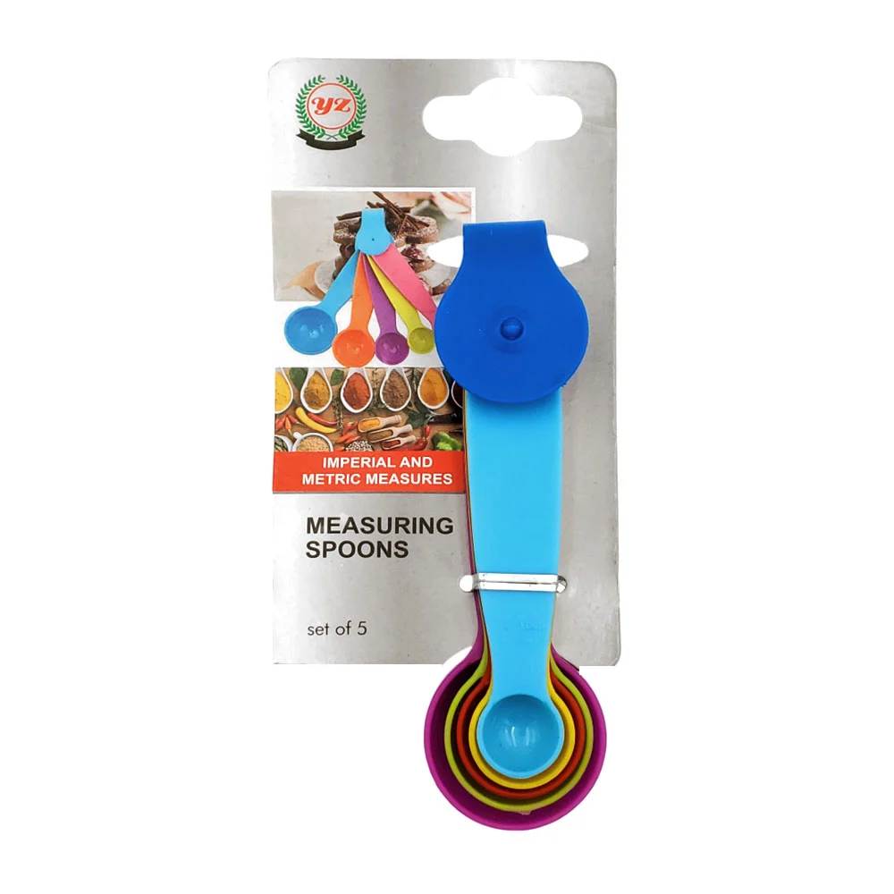 Set con 5 mini cucharas medidoras de plástico plegables, variedad de colores / yz / set of 5 / measuring spoons
