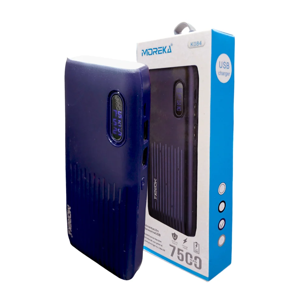 Power bank moreka batería portátil con linterna y capacidad 7500mah, variedad de colores / 555414
