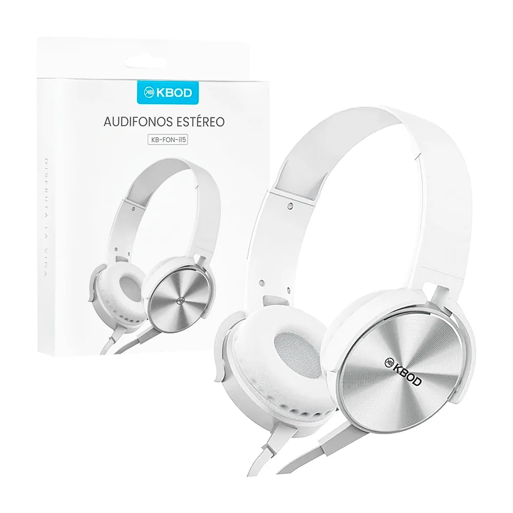 1pza Audífonos de tipo diadema, alámbricos, con función estéreo, almohadillas ergonómicas y micrófono, variedad de funciones / kbod / audifonos estereo / fon-i15