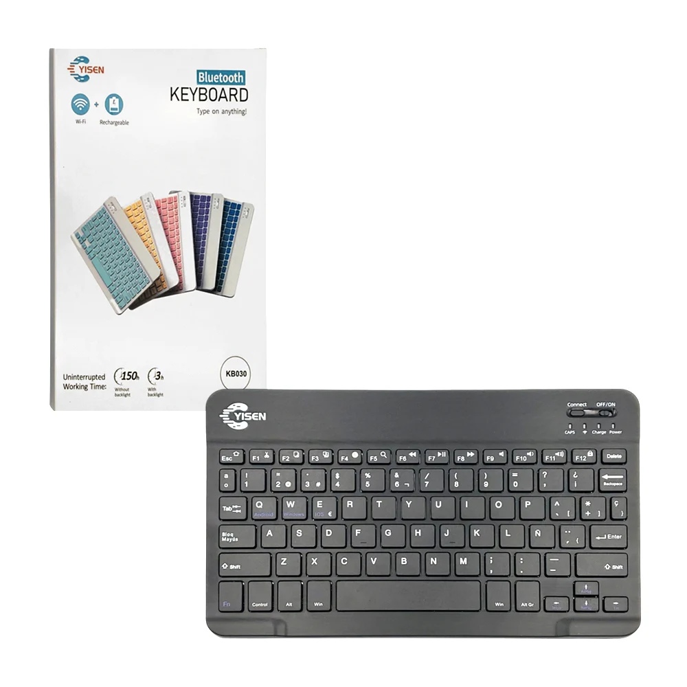 Teclado inalámbrico yisen con teclas de color liso compatible con android, ios y windows, variedad de colores / kb030