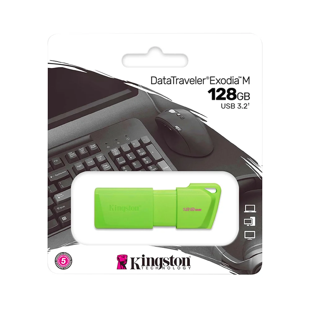 Memoria usb 3.2 flash kingston color verde con capacidad 128gb / kc-u2l128-7lg