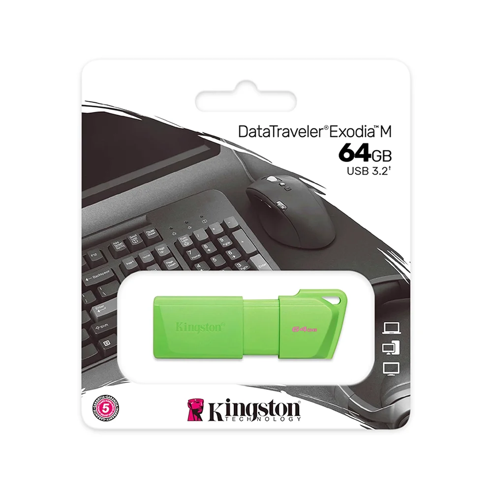 Memoria usb 3.2 flash kingston color verde con capacidad 64gb / kc-u2l64-7lg
