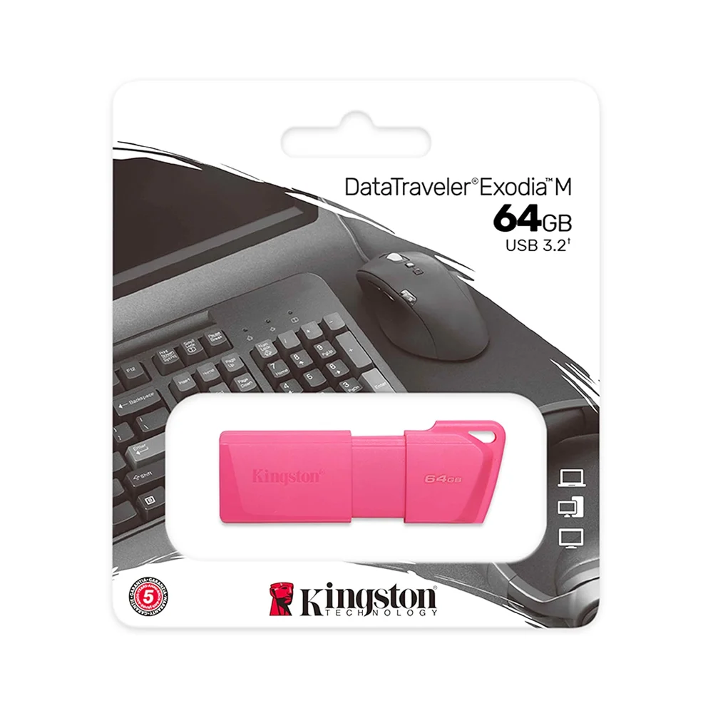Memoria usb 3.2 flash kingston color rosa con capacidad 64gb / kc-u2l64-7ln