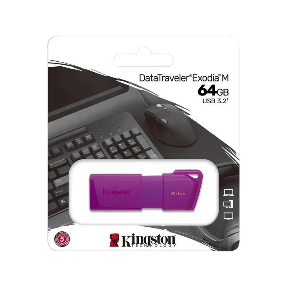 Memoria usb 3.2 flash kingston color morado con capacidad 64gb / kc-u2l64-7lp