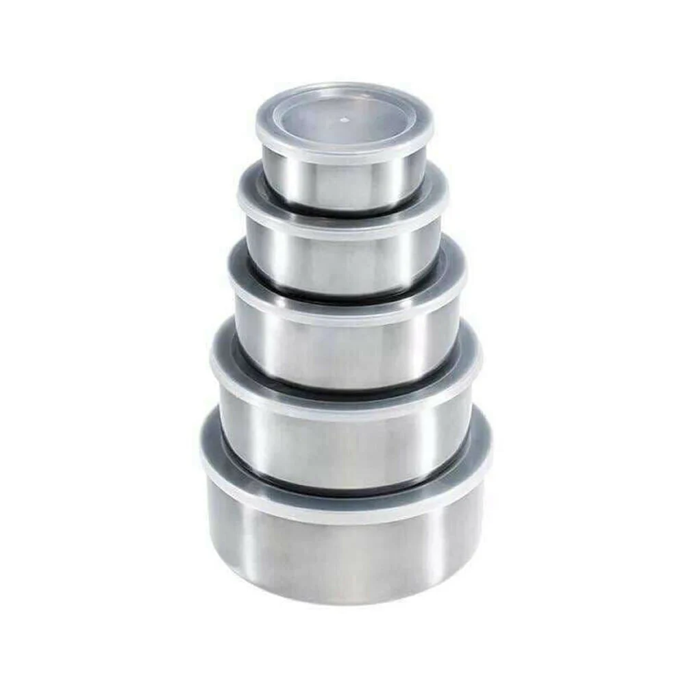 Set 5 tupper de aluminio con variedad de tamaños y tapaderas de plástico / protect fresh box / ag-47540 / ro-0516 / 922-173