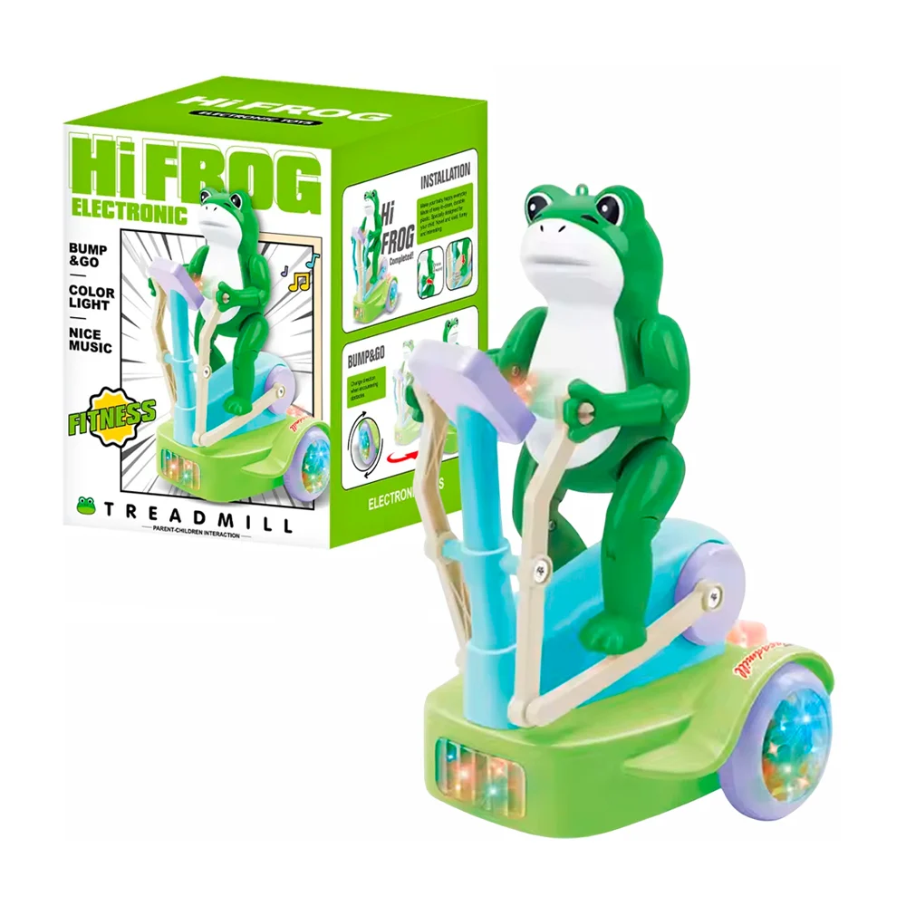 Juguete móvil con diseño de rana en aparato para hacer ejercicio con luces, música y sonido / hi frog electronic / kd214186