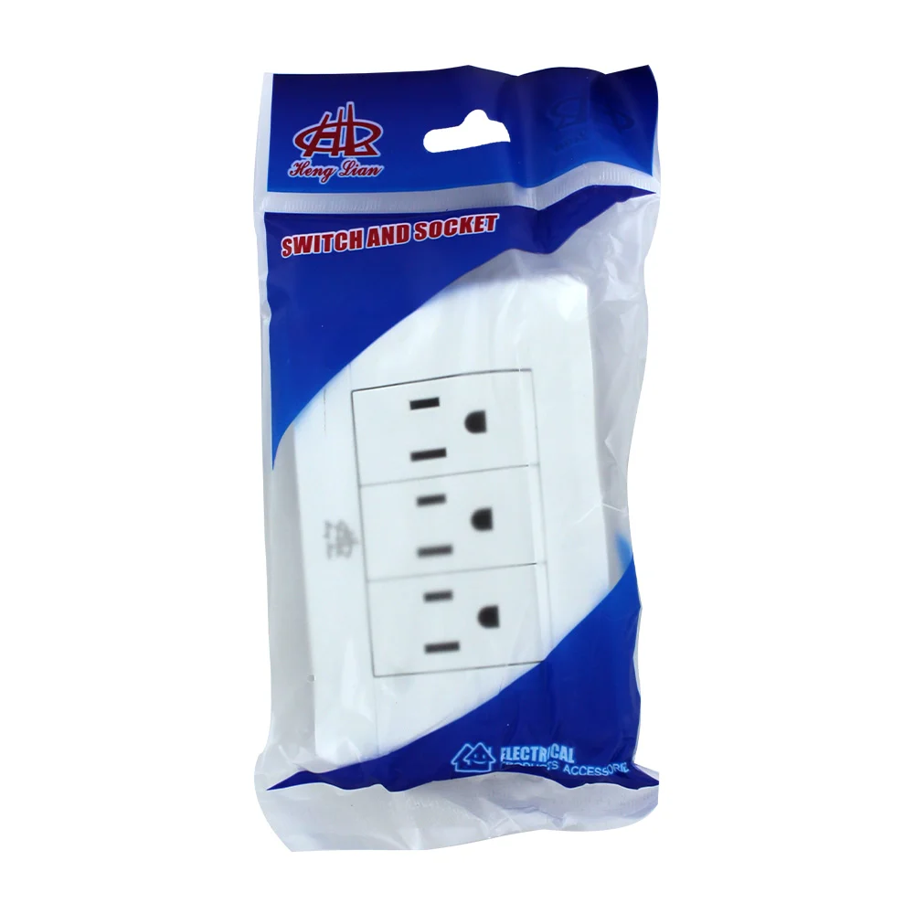 Placa enchufe de pared con 3 contacto to...