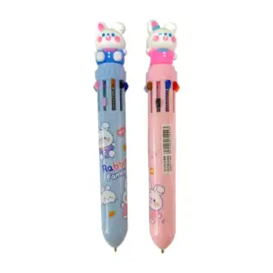 1pza Pluma retráctil de 10 colores intercambiables y estampado con fi…