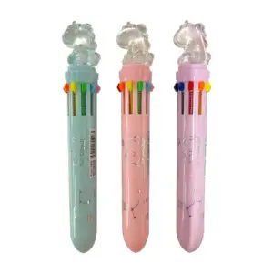 Pluma retráctil, con 10 colores distintos, con figura decorativa de u…