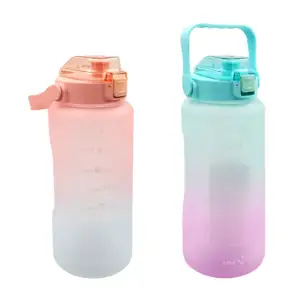 Botella de plástico bicolor motivacional personalizable con stickers,…