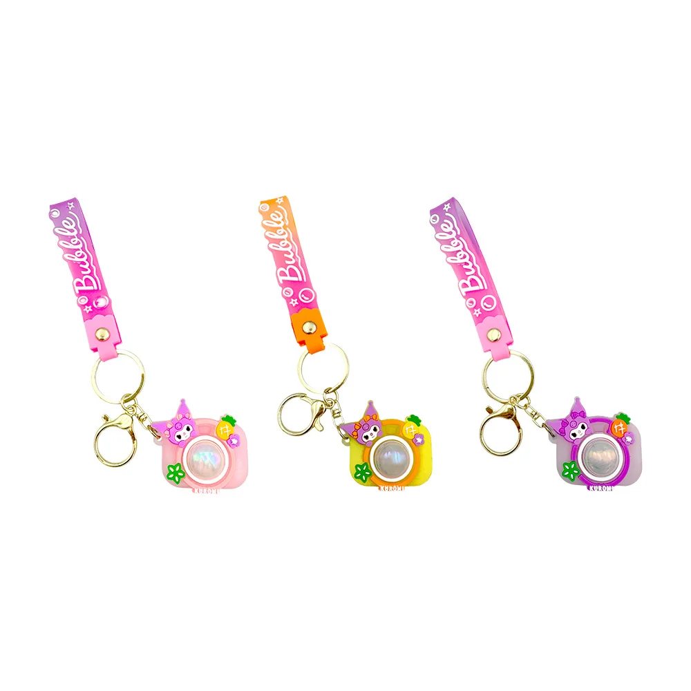 1pza llavero de silicón con luces rgb, banda bubble y diseño de cámara, variedad de modelos y colores / cmrk / banda bubble / kl-315