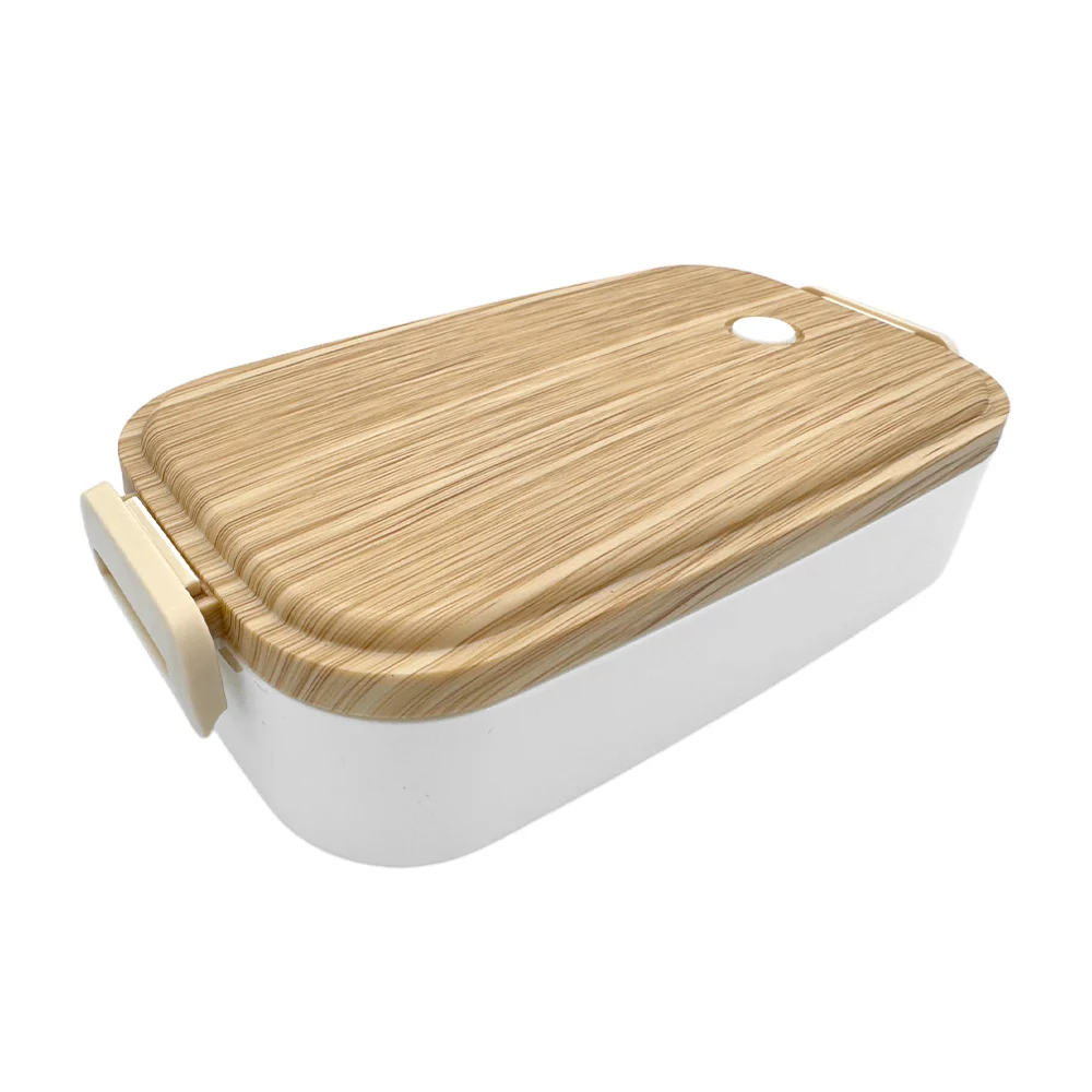 Tupper rectangular térmico con tapa tipo imitación madera / kl-348