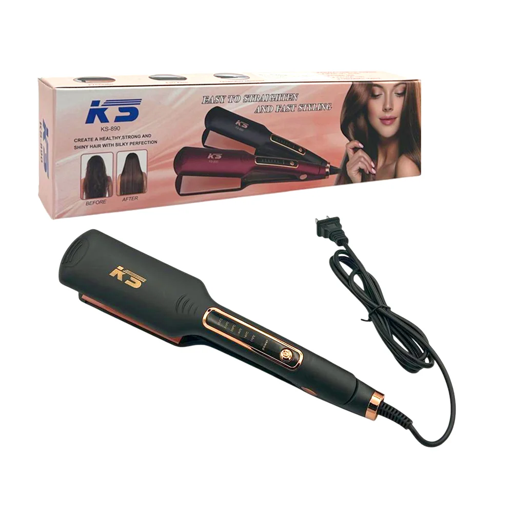 Plancha alisadora ks con 6 niveles de temperaturas para el cabello, 65w, 110v, variedad de colores / ks-890