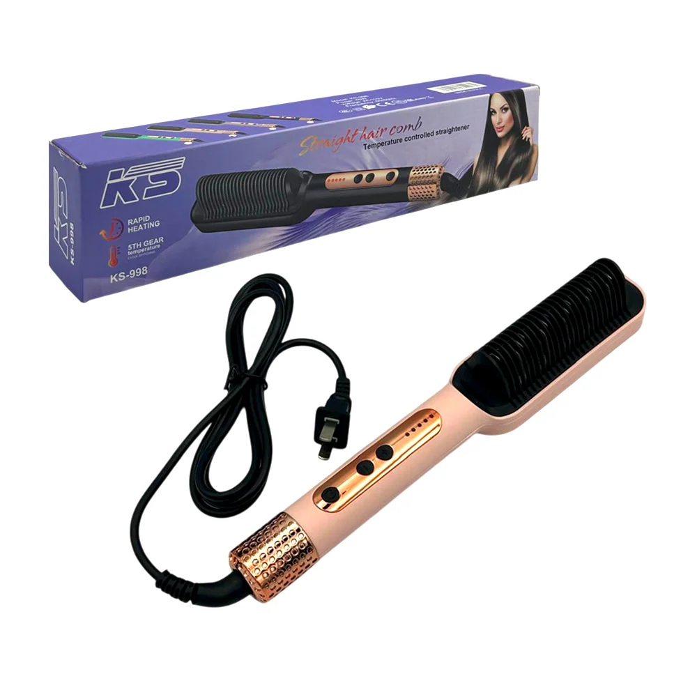 Plancha cepillo alisadora de cabello, 45w, variedad de colores / straight comb / ks-998