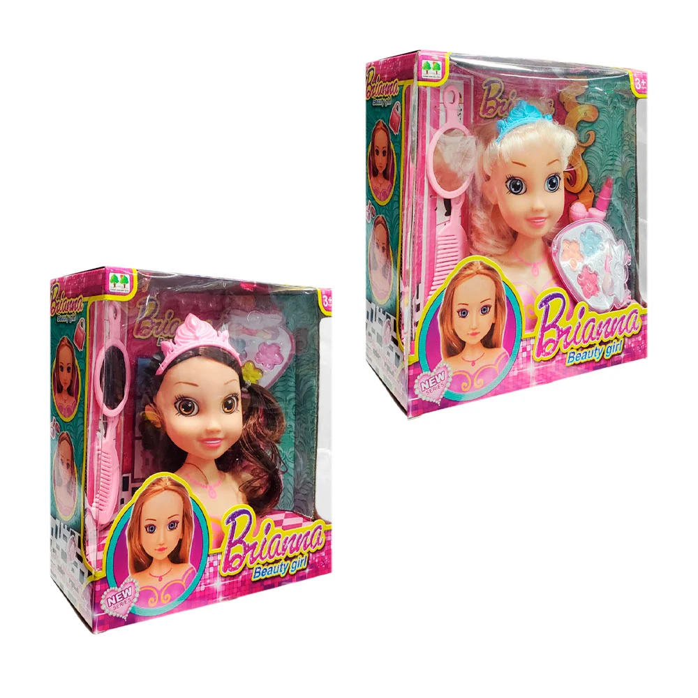 Maniqui cabeza de muñeca brianna para crear peinados y maquillaje, variedad de accesorios y modelos / beauty girl / l-89-4