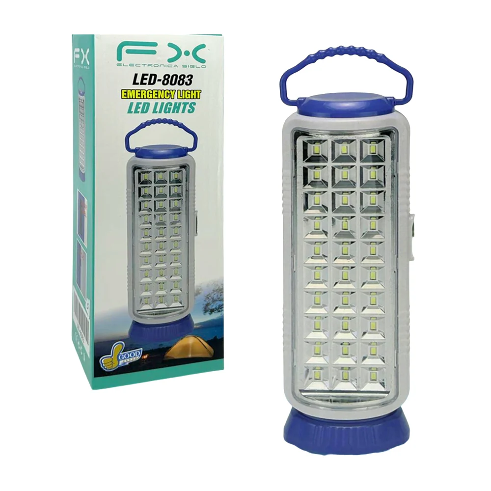 Lámpara de emergencia fx con 2 intensidades de luz y panel solar / led-8083