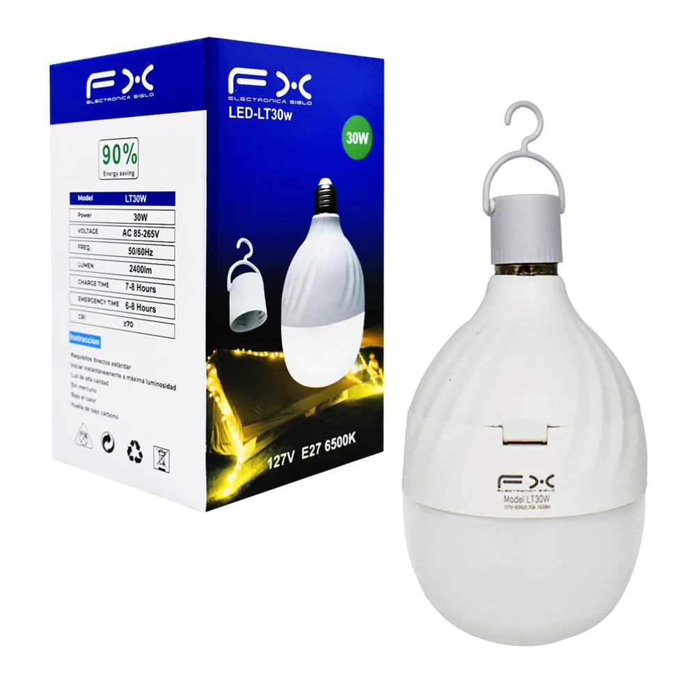 Foco led de emergencia con pilas y gancho, 30 watts / led-lt30w