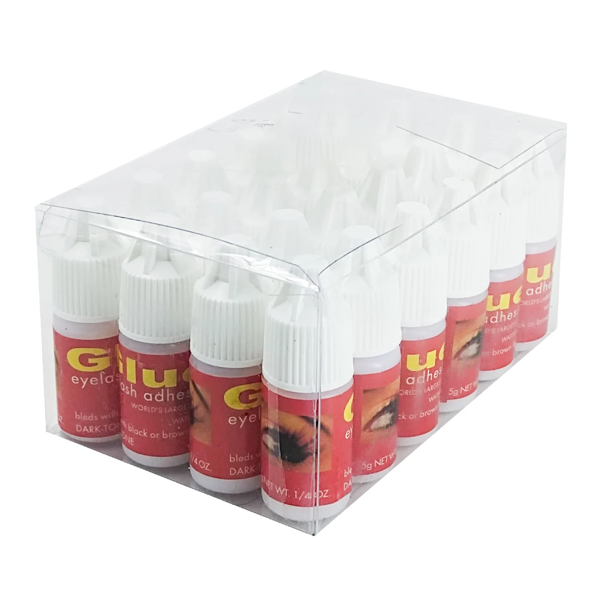 Paquete con 24 botellas de pegamento líquido para pestañas de 5g / glue eyelash adhesive / lin-31