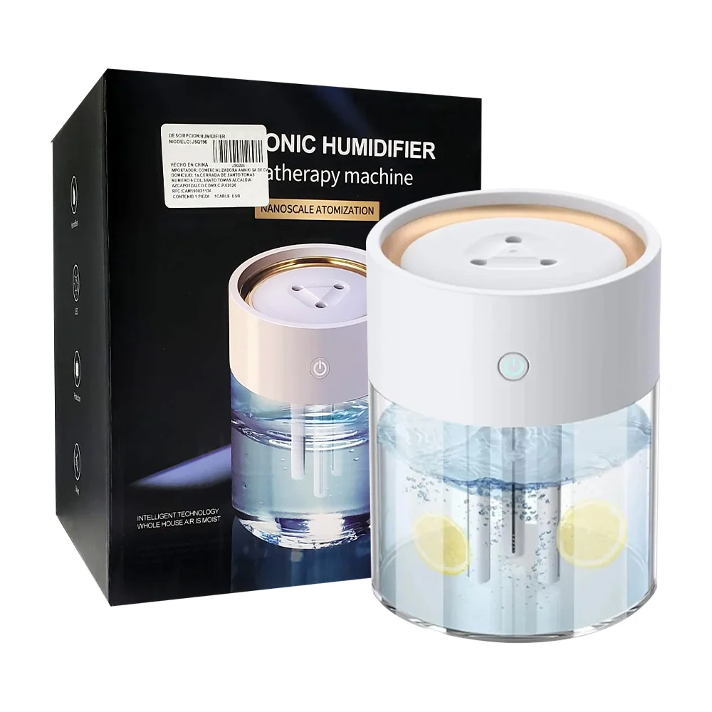 Humidificador grande circular traslucido, 155x155x195mm, 3w / ln-668