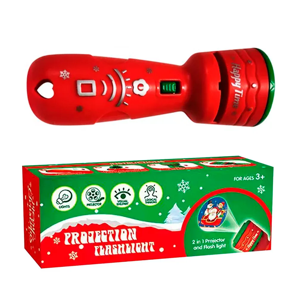 Lámpara linterna proyector navideño con perilla ajustable y 3 discos intercambiables / projection flashlight / 5588