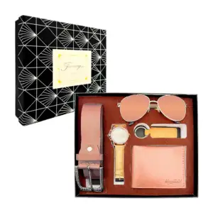 Kit de regalo para caballero con cinturón, reloj de mano, lentes de s…